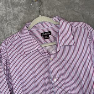 NWT Michael Kors Red Blue Striped Button Up Size XXL Preppy Classic Patriotic
